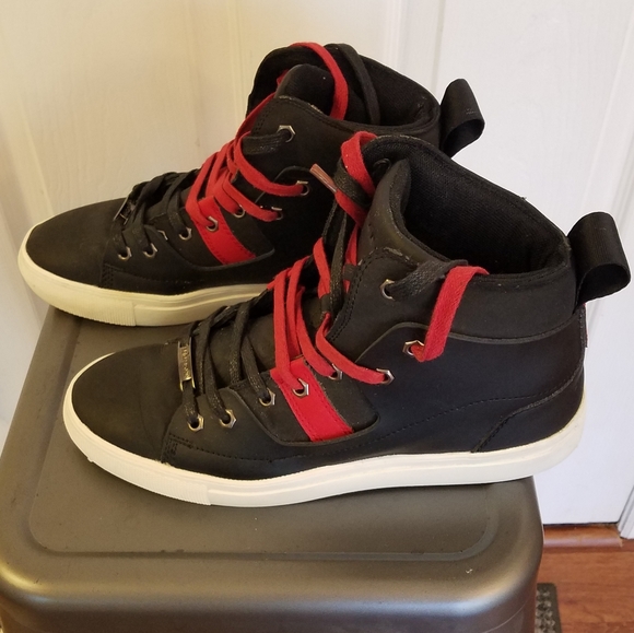 Sean John Hi Top Sneakers Black Red Size 9.5 - Picture 4 of 12